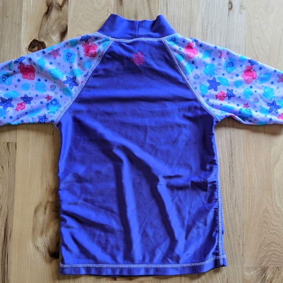 UV Skinz Purple Fish 🐠 Short Sleeve Swim Shirt Rashguard - Girls Size 7 🌞 - Picture 6 of 6